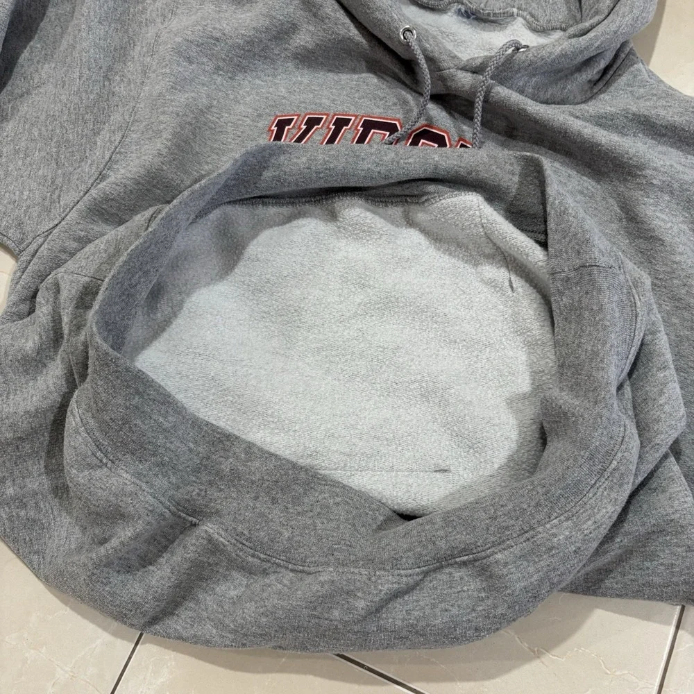 Vintage Virginia Tech Champion Hoodie Sweatshirt Men's Large College Y2K Gray
